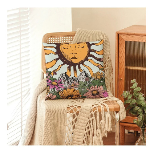 Funda De Almohada Tarot El Sol / Amuletos Suerte