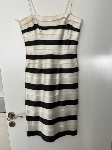 Vestido Mujer Blanco Y Negro. Bcbgmaxazria Importado Usa.