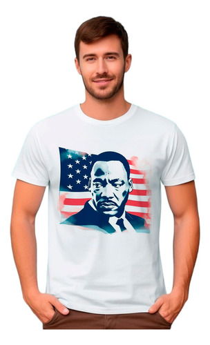 Camiseta Masculina Bc1 Martin  Luther  King  Jr  Bandeira  E