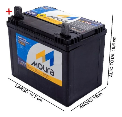 Imagen 4 de 10 de Bateria Moura M23ue 12x24 Cortadora De Cesped Pasto 12n24-3