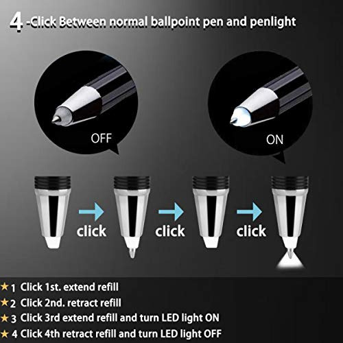 Bolígrafo Iluminado Led Con Luz Para Escribir 2 Unidades
