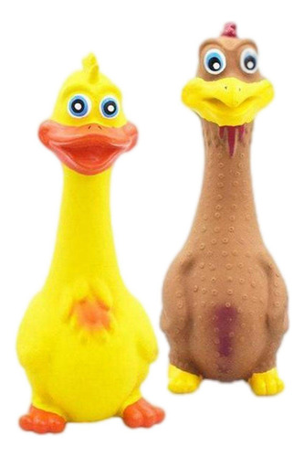 2 Piezas De Pollo De Goma Gritando Cachorro Estridente