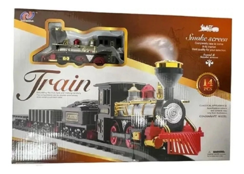 Tren Humo Para Navidad 14pcs A Pila Con Sonido 