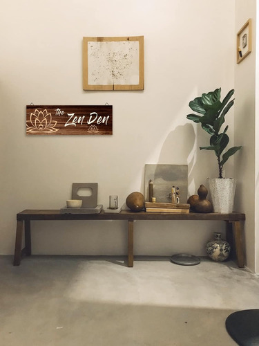 Señal De Pared De Madera The Zen Den , 13.7 X 4.7 Pul...