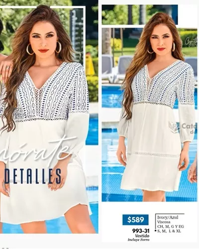 Vestido Cklass Ivory Bordado Outlet/saldos Mchn