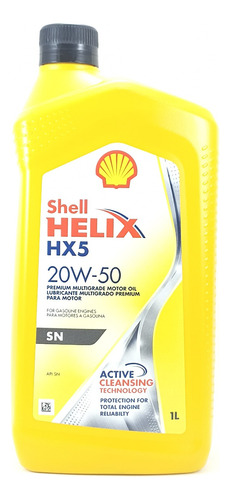 Aceite 20w50 Hx5 Shell Helix X Litro