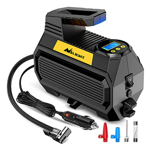 Inflador De Neumáticos 12v Compatible Con Coches, Motos Y Bi