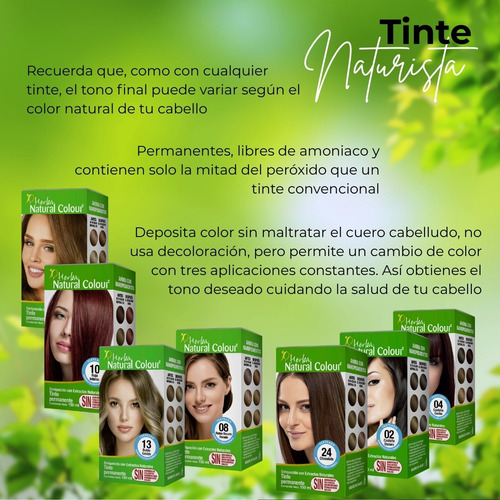 Tinte Cabello Sin Amoniaco Sin Parabenos Extractos Naturales Rubio Oscuro 2 Pack