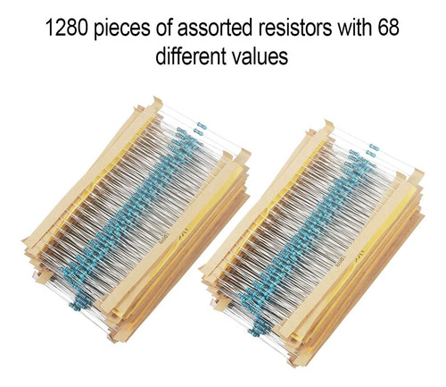 Kit De Resistencias De 1280 Piezas De 64 Valores, Resiste...