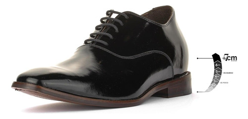 Zapato Formal Elegant Charol Max Denegri +7cms De Altura