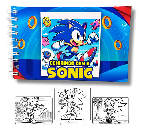 Livro De Colorir Sonic Estilo Bobbie Goods Colorindo O Mundo De Sonic Diversão Em 48 Páginas Com Capa Dura Gramatura 170g