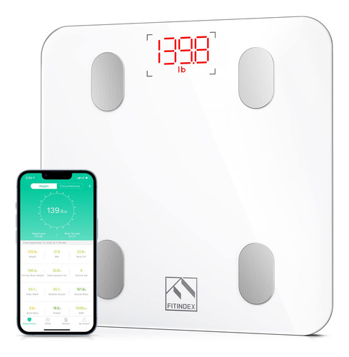 Fitindex Bluetooth Body Fat Scale, Smart Wireless Bmi Bathro