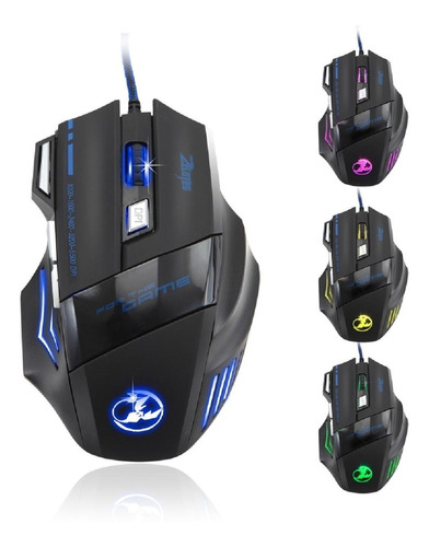 Mouse Gamer : Zelotes 5500 Dpi 7 Boton Led Optico Usb Con C