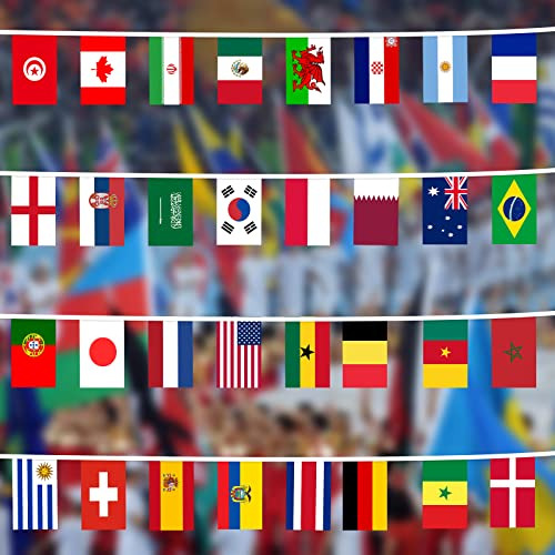 Banderines Copa Mundial 2022, 6  X 9 , 32 Banderas De P...