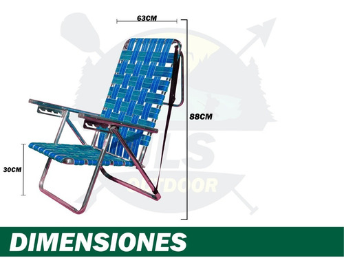 Imagen 2 de 6 de Sillon Reposera Sousa Bajo Aluminio 1 PuLG 5 Pos 110kg X4uni