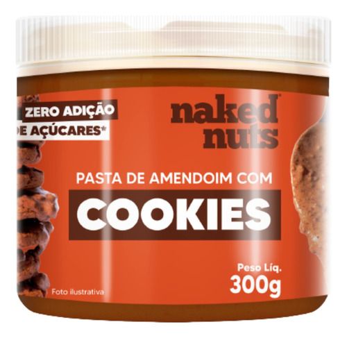 Pasta De Amendoim 300g Creme Proteico Cookies De Chocolate