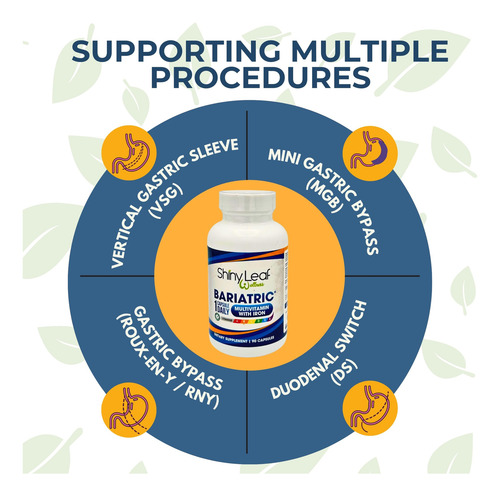 Shiny Leaf Multivitamínico Bariátrico Con Hierro 90 Cápsulas