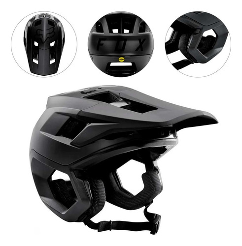 Capacete Fox Dropframe Pro Mips Preto Fosco Bike 21 Tamanho M