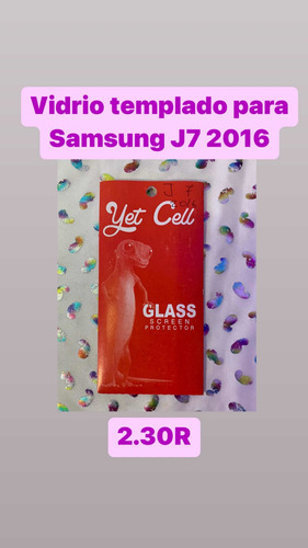 2.30 Protector De Pantalla Samsung J7 2016 Vidrio Templado