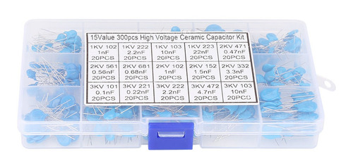 Condensador De Cerámica, 300 Unidades, 15 Valores, Alto Volt
