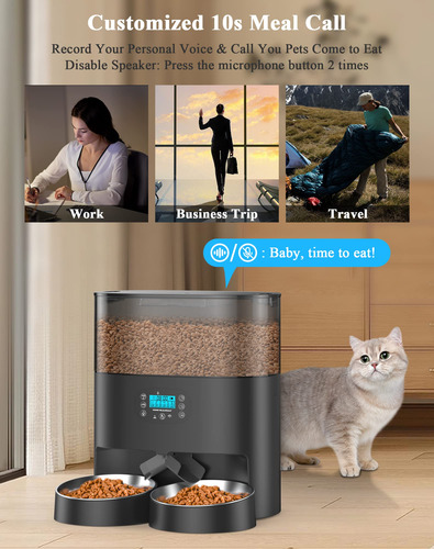 Comedero Automático Para Gatos Honeyguaridan, 6 Litros, Para