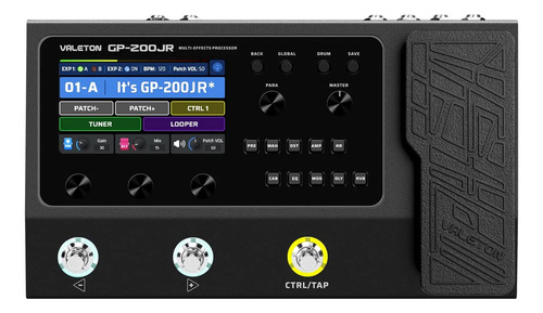 Procesador Multiefectos Valeton GP200JR entrada y salida color Negro