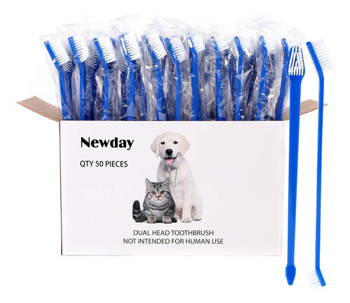 Newday 50 Cepillos De Dientes De Doble Cabeza Para Perros Y 