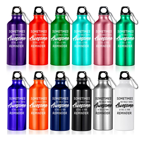 Paquete De 12 Botellas De Agua De Aluminio Multicolor Someti