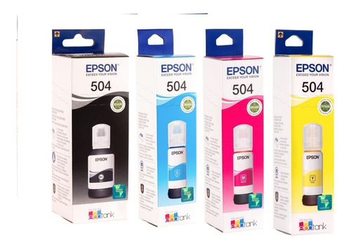 Tinta Epson 504 L4150 L4160 L6191 L6161 Combo X4 Envio S/c