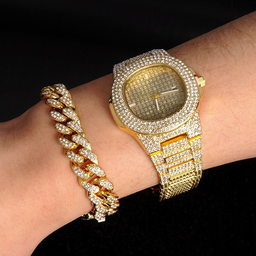 Juego De Reloj, Collar Y Pulsera De Diamantes