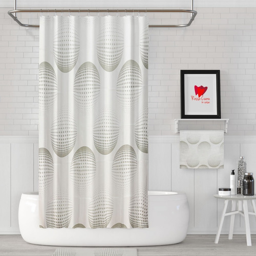 Imagen 2 de 2 de Cortina De Baño Impermeable Antihongos Amalfi