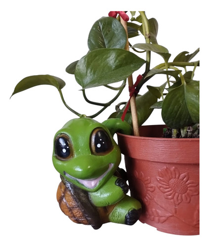 Tortuga Colgante Macetero Kit 5 Figura Decorativa Jardín Color Verde