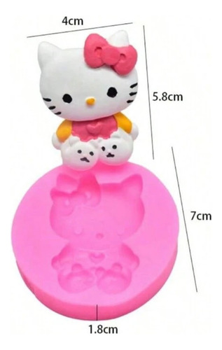 Molde Silicon Gatita Hello Kitty Fondant Jabon Kawaii Resina