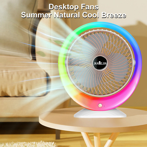 Pt Compatibility Ventilador De Escritorio Led Colorido Con