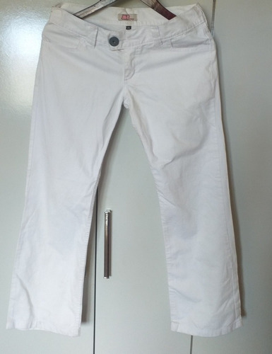 Pantalon De Jean Blanco Z.f.  Tiro Bajo Talle 25, Cataleya 