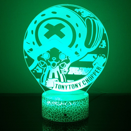 Lámpara 3d Tony Tony Chopper One Piece Base A + C. Remoto
