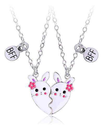B 1 Par Conejito Collares Niños Mejor Amigo Collares