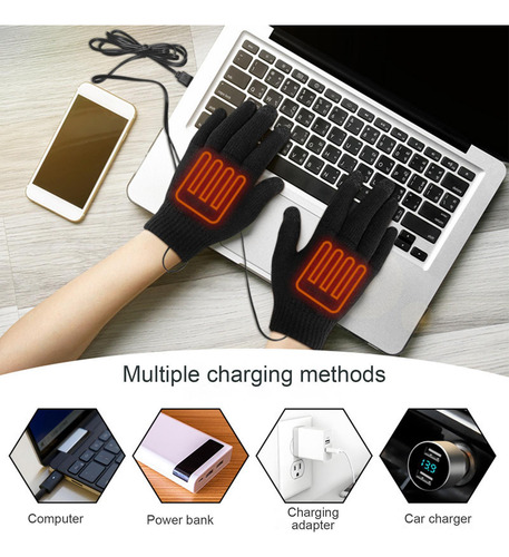 Guantes Calentados Por Usb Guantes Recargables 1 Par De Guan