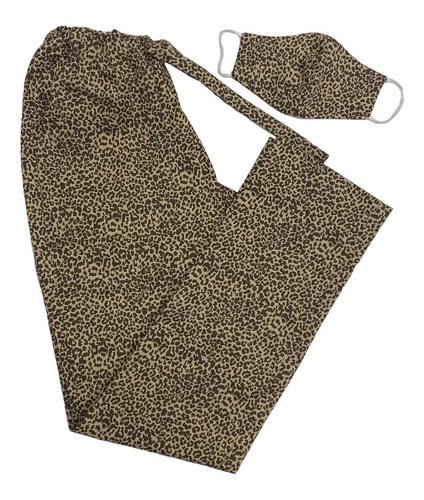 Pantalón Casual Animal Print Br  + Tapaboca Bicapa Onpants