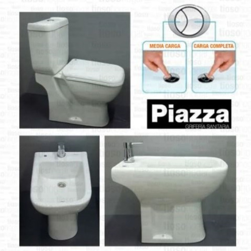 Imagen 4 de 10 de Combo Baño Sanitarios Loza Griferia Ibiza Lever Metal Cromo
