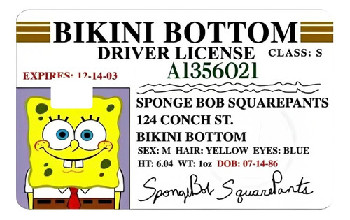 Licencia Bob Esponja Sticker Skin Para Tarjetas Bancarias