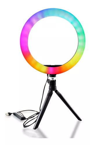 Aro Luz Led 26 Cm + Soporte Sujetador Celular + Mini Tripie