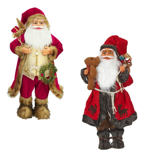 2 Figuras De Papá Noel, Decoración De Interiores,