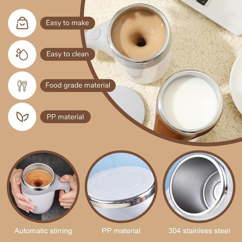 Taza De Café Con Agitación Magnética Automática, Carga Usb Chocolate Tazatermica Batidora Automatica