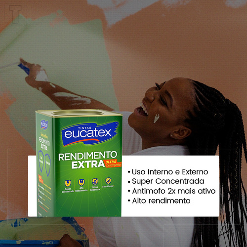 Tinta Latex Eucatex Rendimento Extra Azul Praia 18l