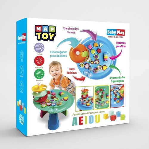 Baby Play Mesa Didática Divertida Escorregador Bola Infantil