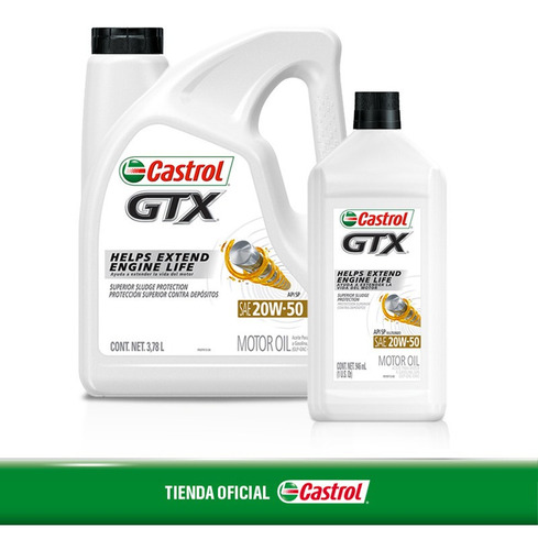 4.7lt Aceite Castrol Gtx 20w50 Gasolina Api Sn