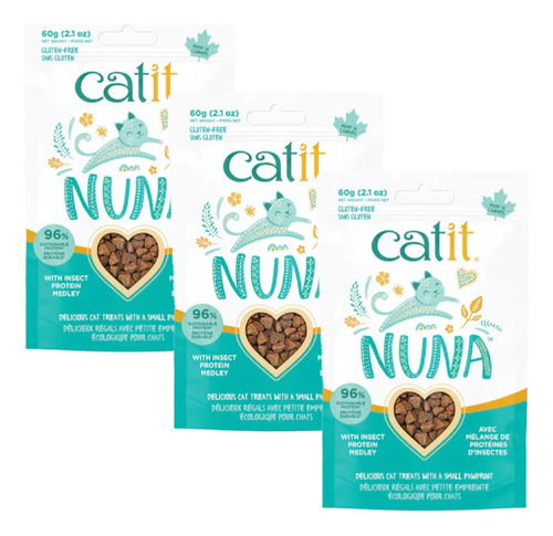 Catit Nuna Snack Gato Proteina De Insecto  - Pack X 3