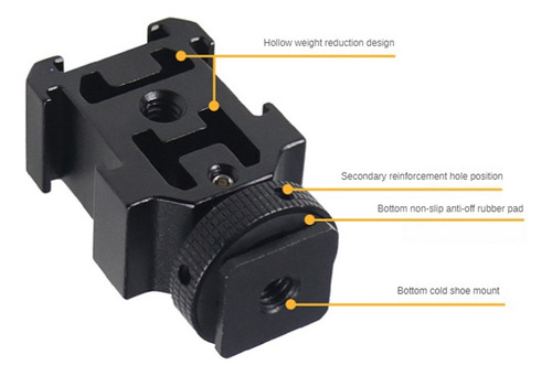 Soporte Adaptador Triple Hot Shoe Mount Para Cámara Réflex D