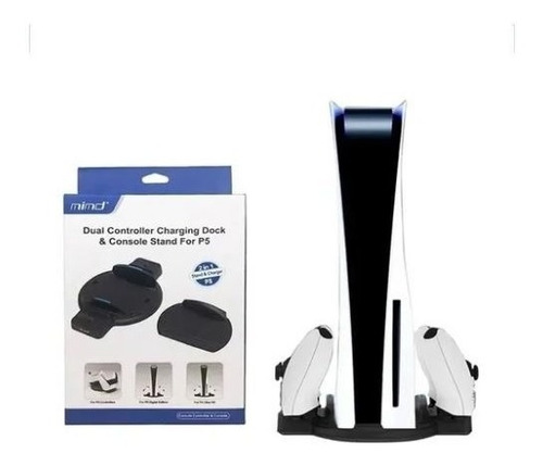 Imagen 1 de 2 de Base De Carga Doble Para Joystick Ps5 + Soporte Consola Usb